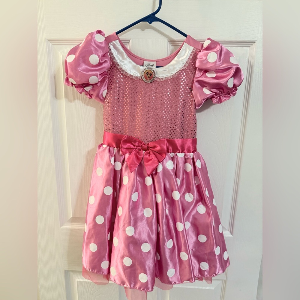 Disney collection Minnie Mouse pink Polka Dot Kids Costume 7/8